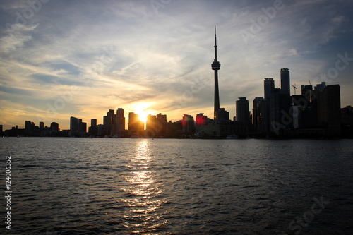 Sunset in Toronto panorama, Canada