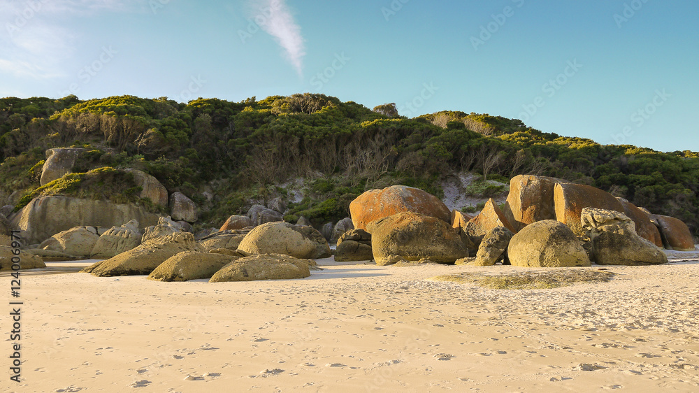 Felsen am Squeaky Beach im Wilsons Promontory Nationalpark, Victoria in Australien