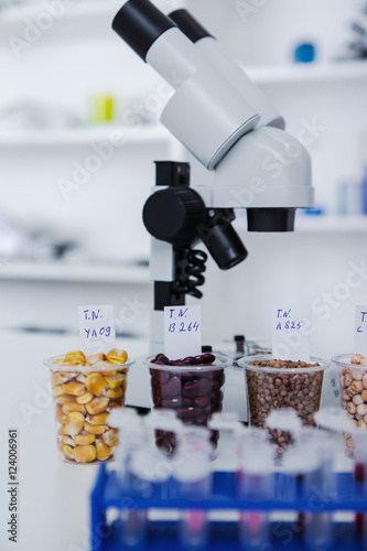 Chemical Laboratory of the Food supply .  in , dna modify . Toning image.