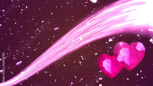 HD Loopable Background with nice pink hearts photo