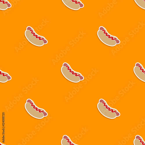 Seamless pattern with fastfood icons for your design