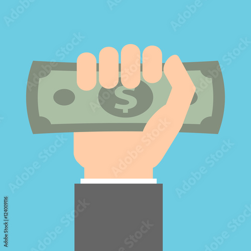 Hand holding money bill