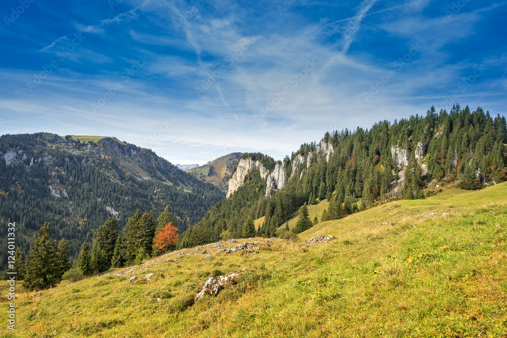 Alpine mountain landscape in fall
