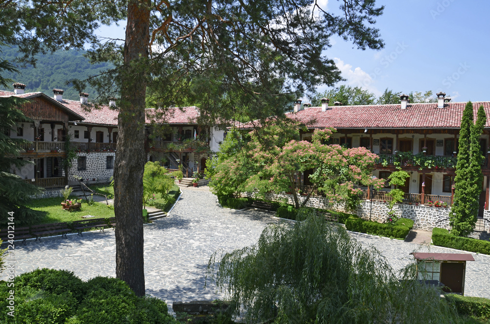 The yard of the Klisurski monastery, Bulgaria