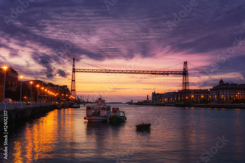 Hanging bridge of Vizcaya at night