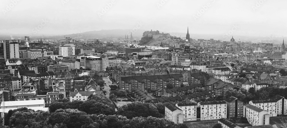 Panoramic aerial view of Edinburgh