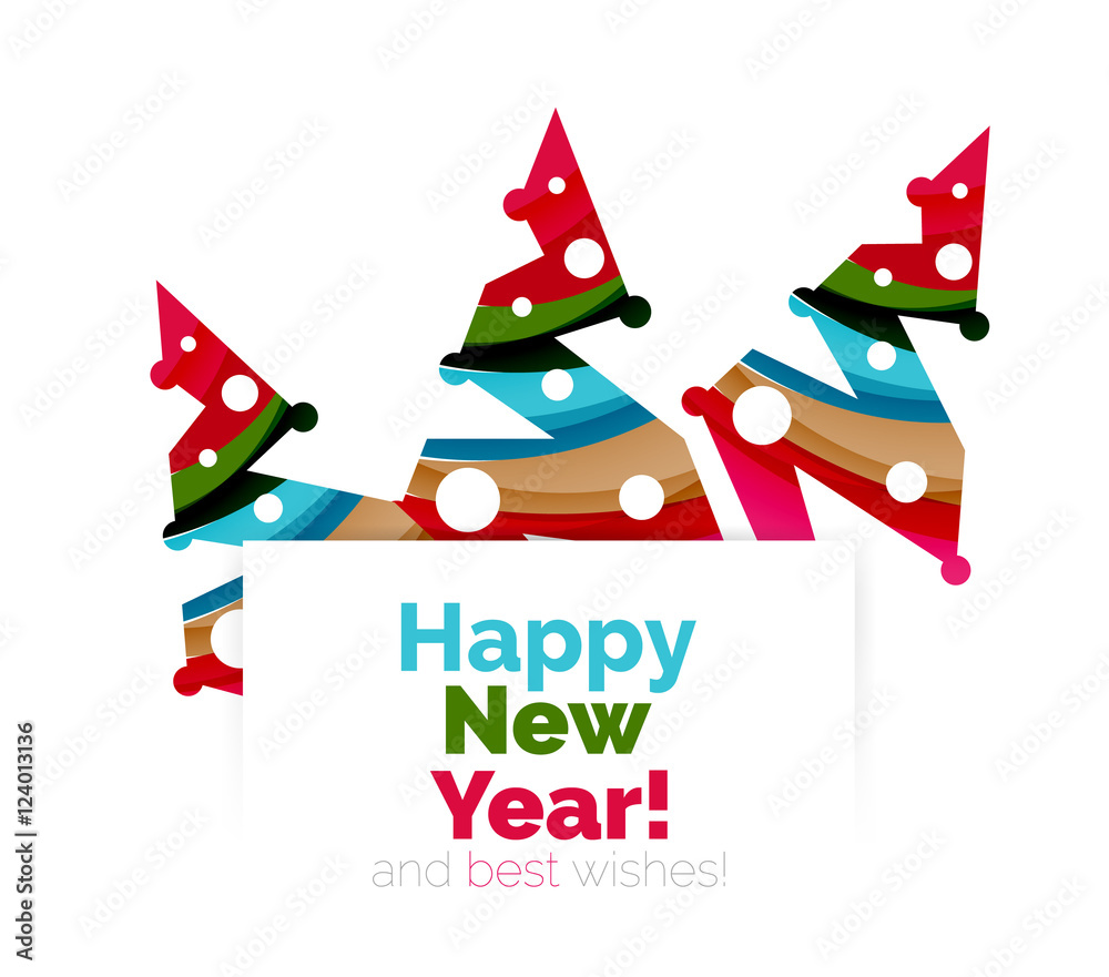 Christmas and New Year geometric banner with text Christmas and New Year geometric banner with text
