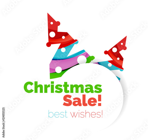 Christmas geometric abstract sale promo banner