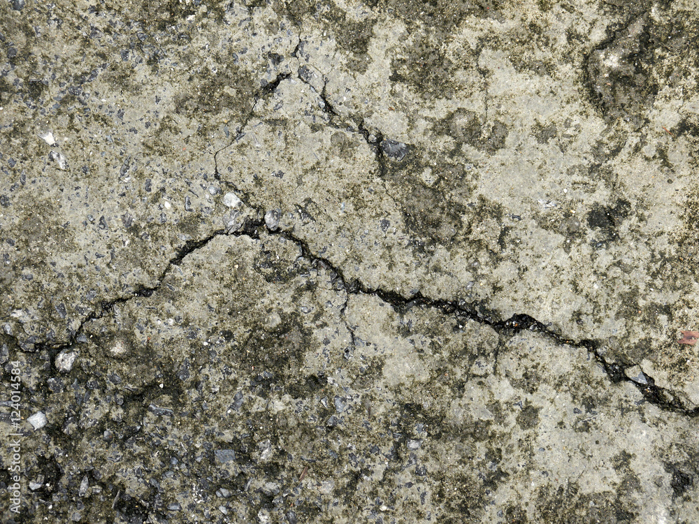 Cracked concrete texture closeup background