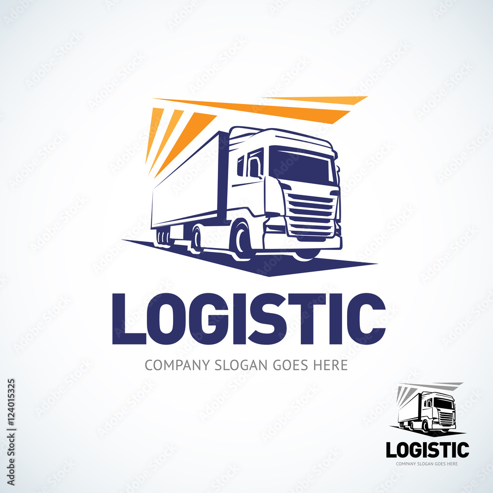 Truck logo template. Logistic trick logo. Isolated vector illustration ...