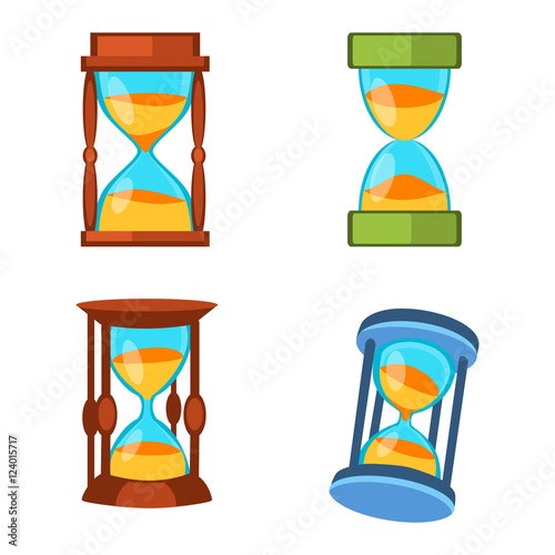 Sand clocks vector set