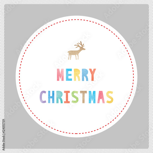 Colorful watercolor on Merry Christmas text