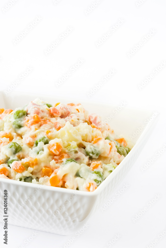 Russian salad isolated on white background
Russian salad isolated on white background