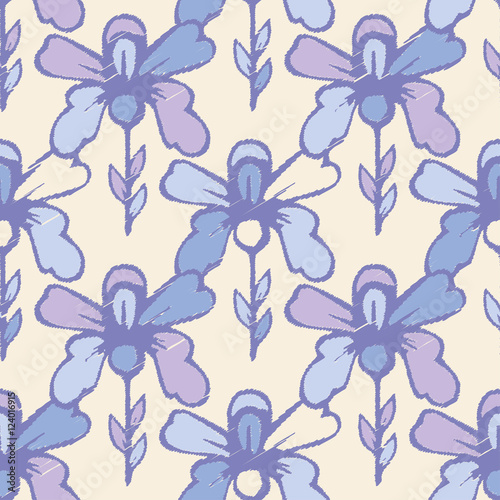 Ethnic boho seamless pattern with decorative flowers. Print. Cloth design  wallpaper.
