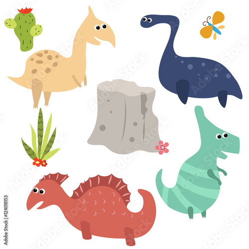 Set funny dinosaurs