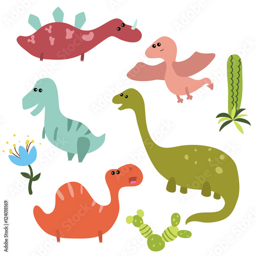 Set funny dinosaurs