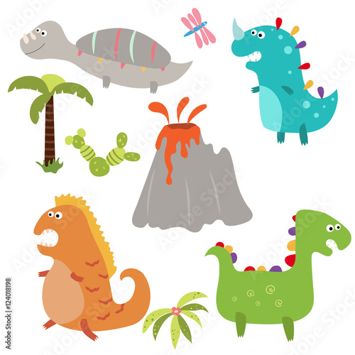 Set funny dinosaurs