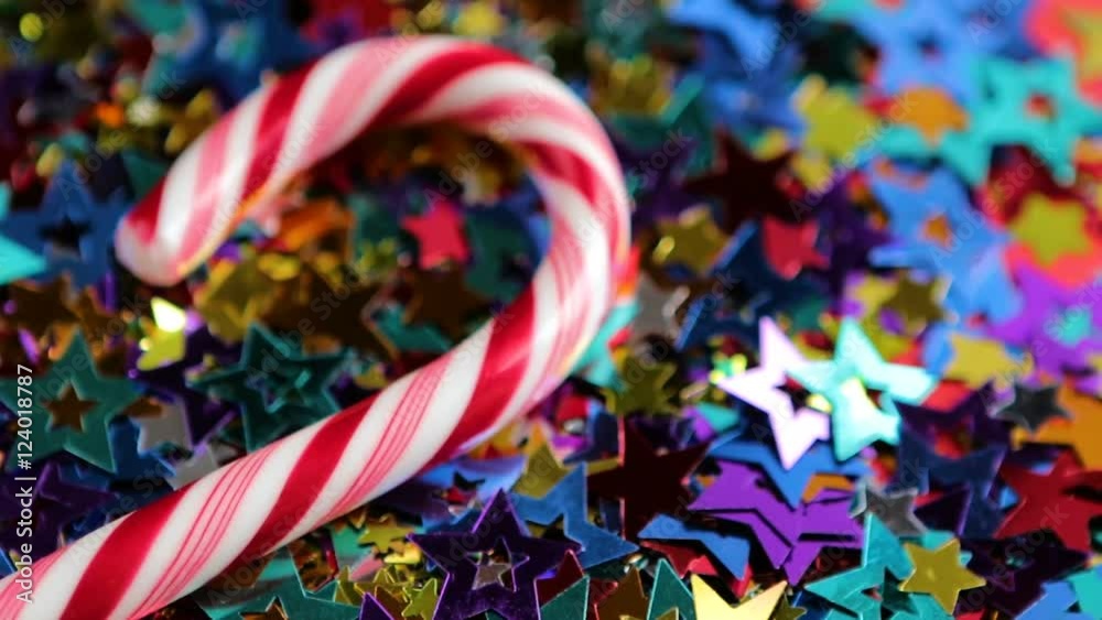Christmas candy lying on the small stars