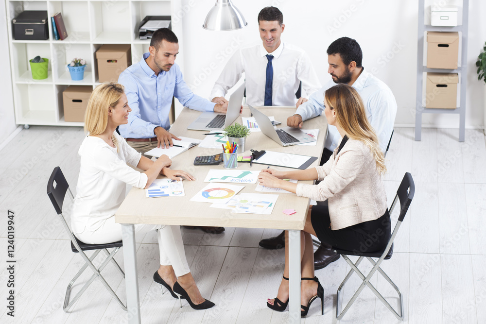 Group Of Business People Having Meeting In Office Group Of Business People Having Meeting In Office