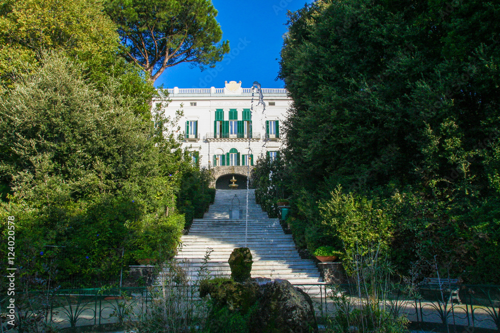 the neoclassical villa Floridiana, ancient king's residencial now museum of ceramics, Naples Italy