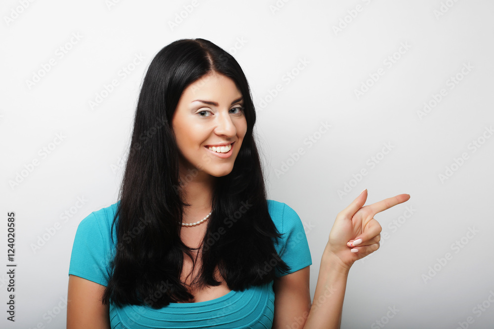 Beautiful young surprised woman with long hair. Beautiful young surprised woman with long hair.