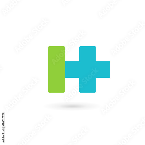 Letter H cross plus logo icon design template elements