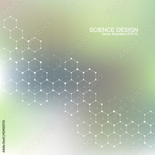 Structure molecule of DNA and neurons. Structural atom. Chemical compounds. Medicine, science, technology concept. Geometric abstract background. Vector illustration for your design.