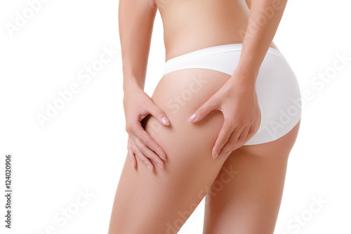 Obraz na płótnie Checking cellulite woman hip close up
