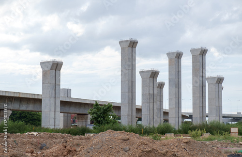 Photography Bridge abutment / View of bridge abutment in construction site.