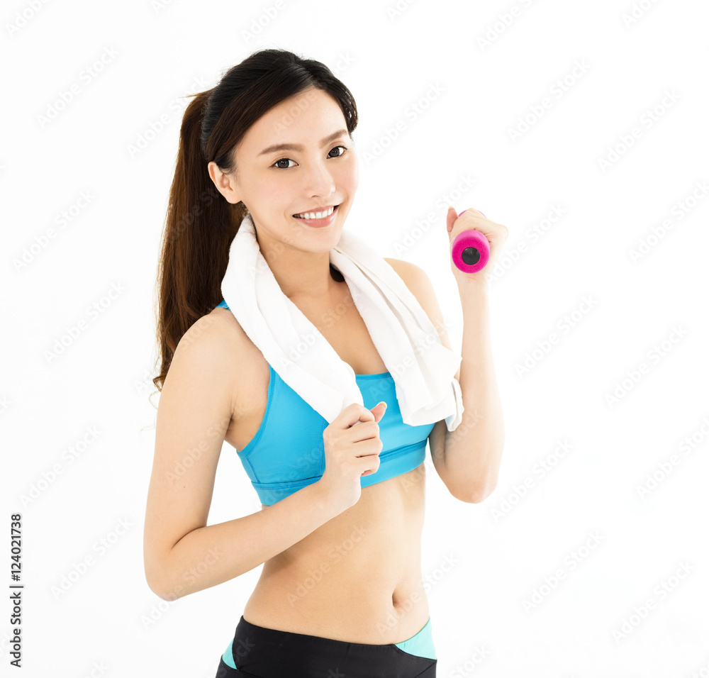 fitness young woman working out with dumbbells fitness young woman working out with dumbbells
