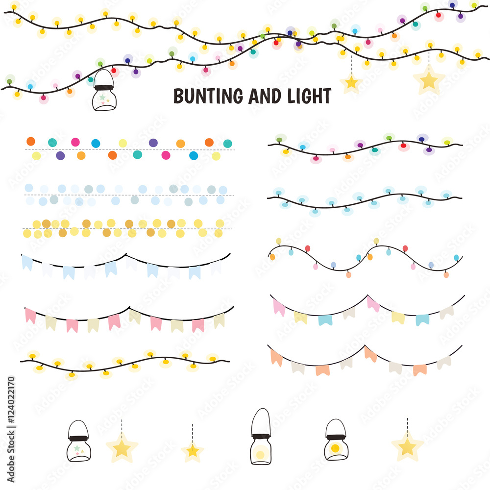 Naklejka premium bunting and light elements