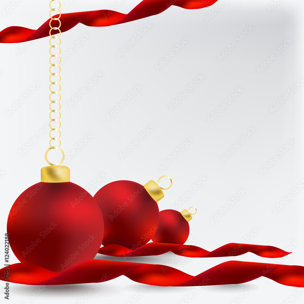 Christmas background with a red ornament, Vector Illustration.