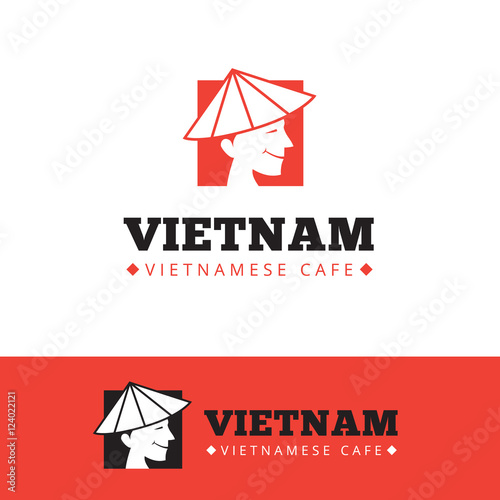 Vector cute vietnam food restaurant logo.