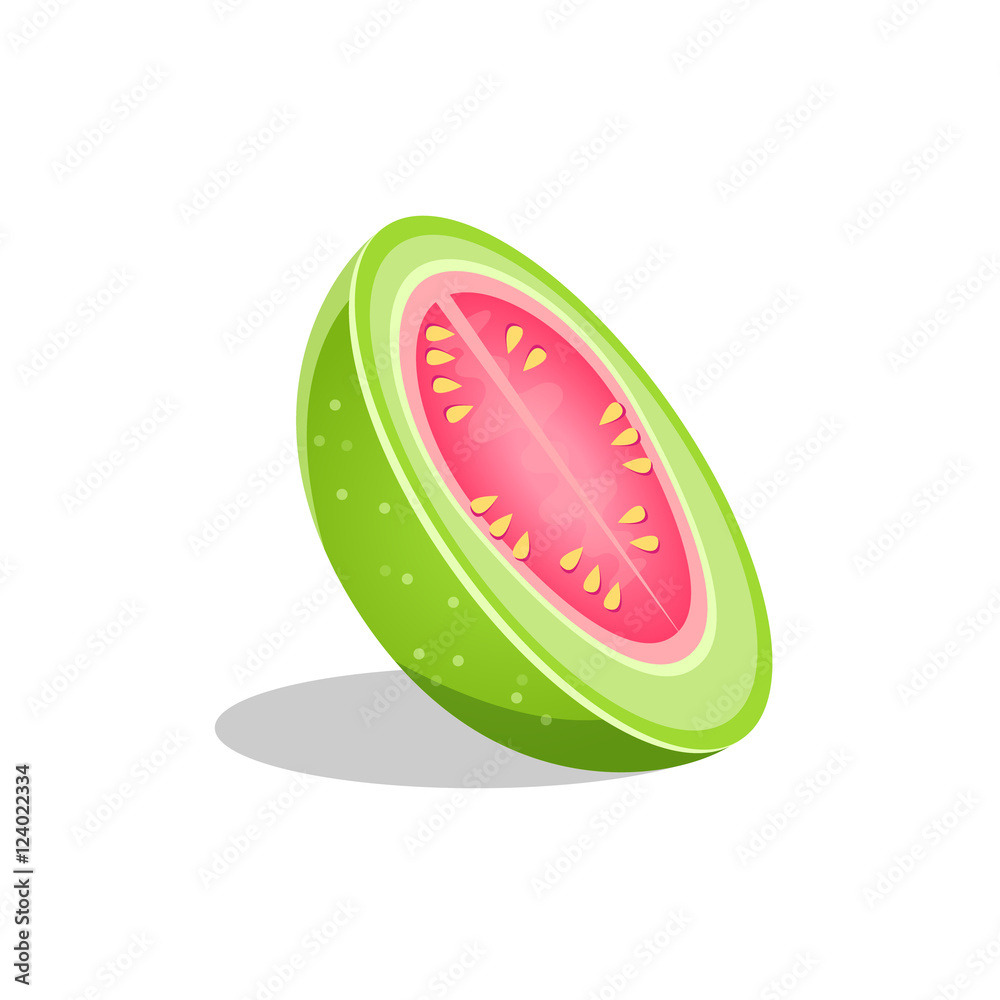 Pink Guava Fruit Cut In Half Bright Icon Pink Guava Fruit Cut In Half Bright Icon