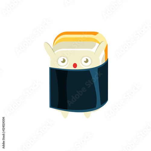 Baby Funny Maki Sushi Character Wrapped In Sea Weed