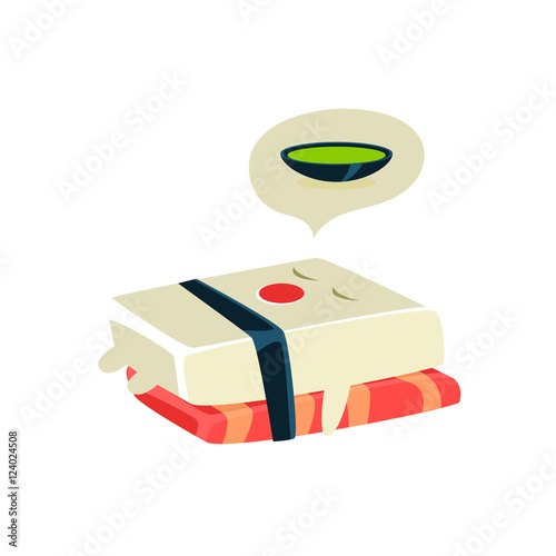Funny Maki Sushi Character Dreaming Of Soup