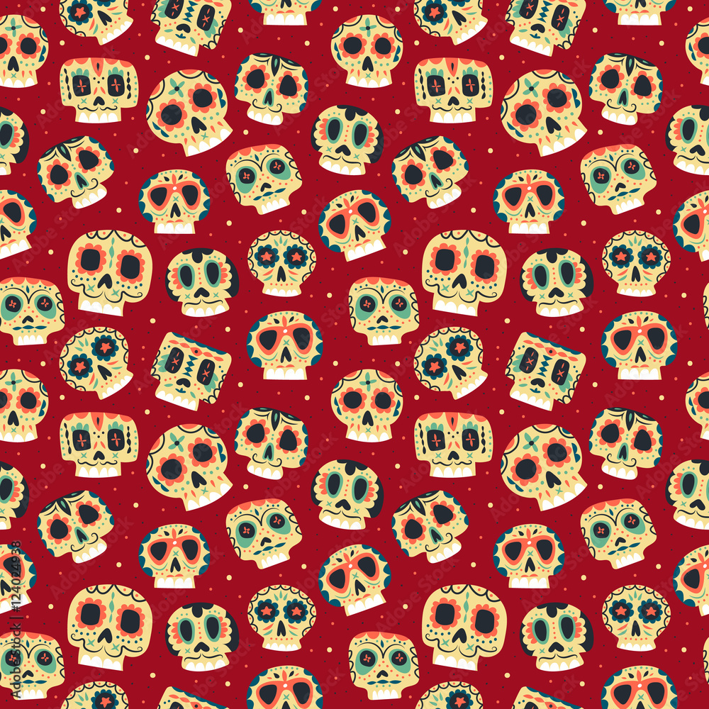 Vector cartoon flat Dead day seamless pattern Vector cartoon flat Dead day seamless pattern