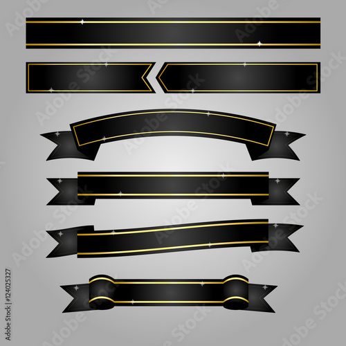 Black ribbon banner vector
