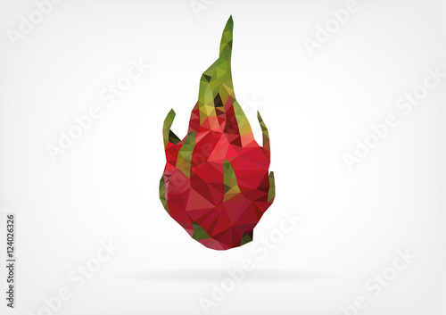 Low Poly Pitaya fruit 