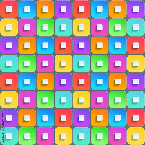 Abstract 3d geometric background. Colorful seamless texture with shadow. Simple clean background texture. 3D Vector interior wall panel pattern. Vector illustration.