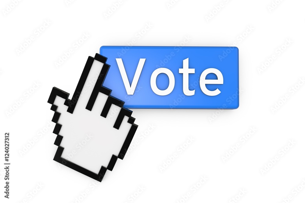 cursor symbol clicking a vote button cursor symbol clicking a vote button