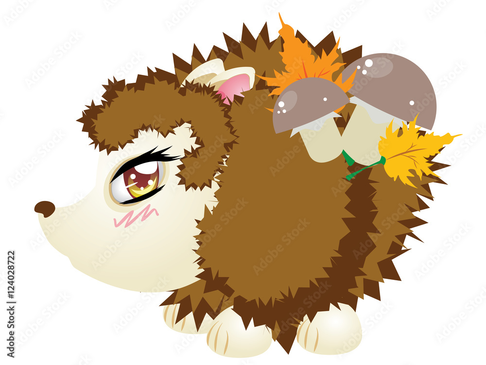 Fototapeta premium Cute Autumn Hedgehog