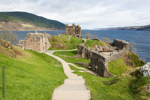 Urquhart Castle beside Loch Ness in Scotland, UK.