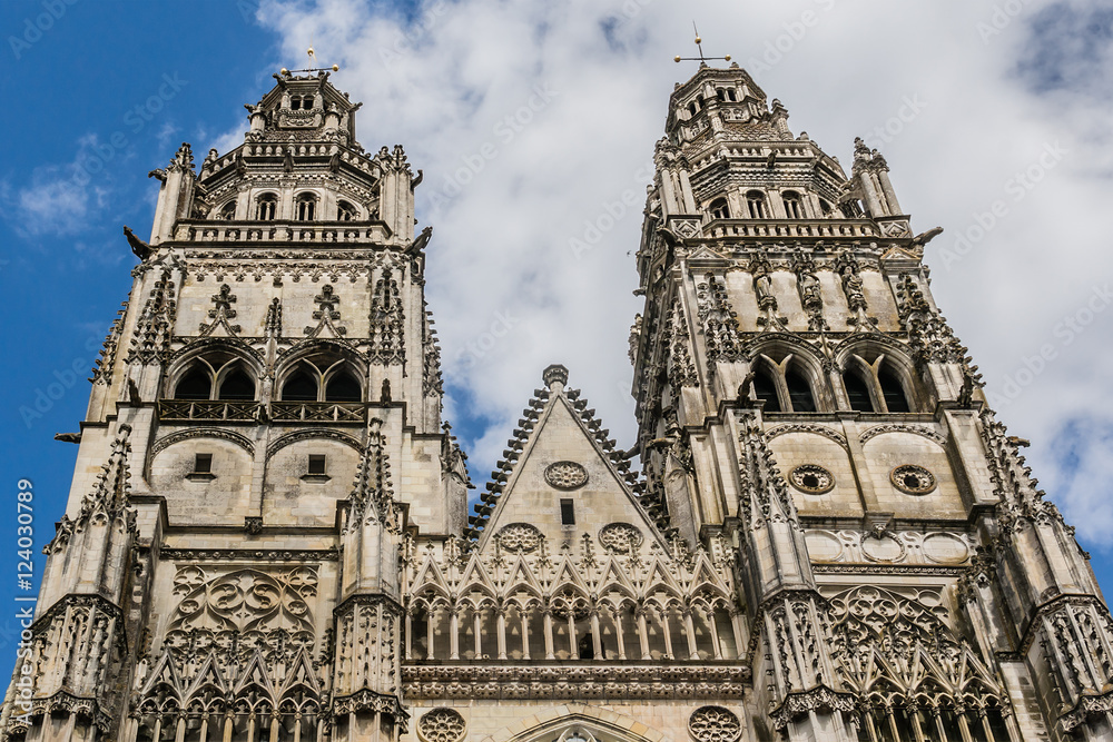 Gothic cathedral of Saint Gatien (1170 - 1547) in Tours. France. Gothic cathedral of Saint Gatien (1170 - 1547) in Tours. France.
