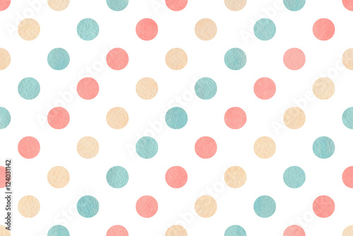 Watercolor polka dot background.