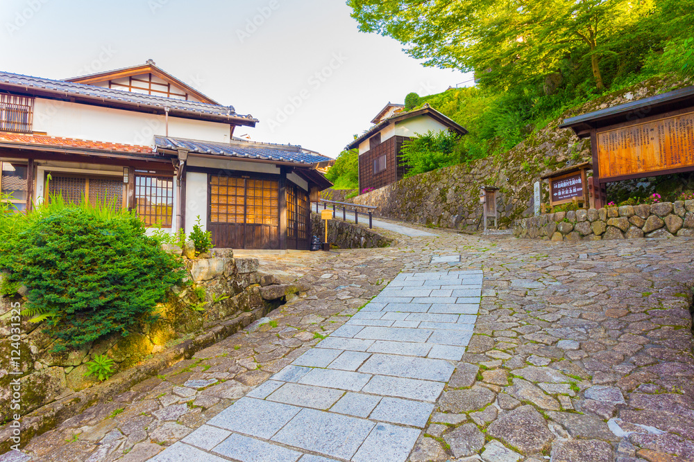 Nakasendo Magome Town Hilly Entrance Stone Path H