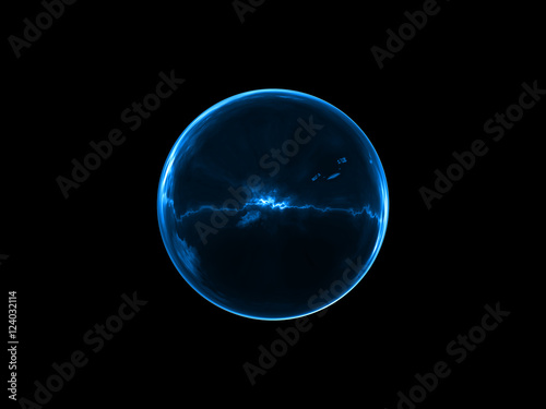 Beautiful Red Energy Sphere on Black Background - Luxury Background Design Element