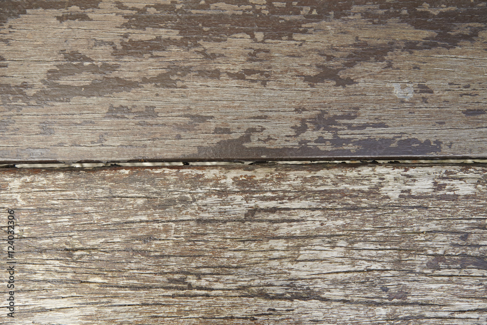 Naklejka premium A whole page of old wood with peeling paint background texture 