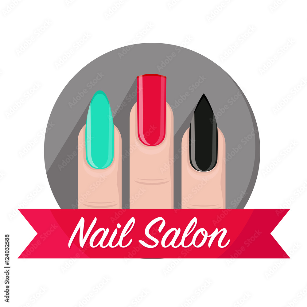 Vector logo template for nail art studio. Modern design for manicure and  pedicure salon beauty and spa center. Linear illustration isolated on pink  Stock Vector Image & Art - Alamy
