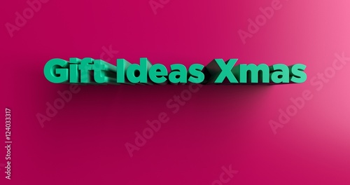 Gift Ideas Xmas - 3D rendered colorful headline illustration.  Can be used for an online banner ad or a print postcard. © Chris Titze Imaging
